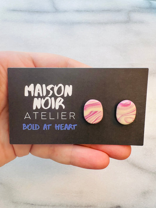 Plum Latte Marbled Studs