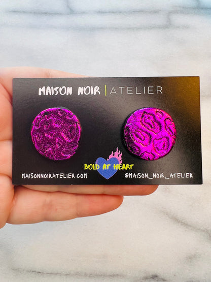 Fuchsia Flash Studs