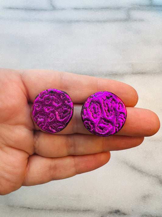 Fuchsia Flash Studs