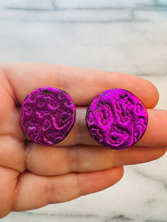 Fuchsia Flash Studs