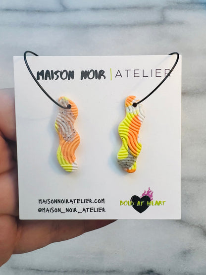 Citrus Core - Textured Squiggle Hoops
