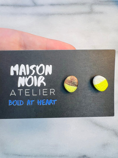 Pop Rocks - Burnished Chartreuse Studs